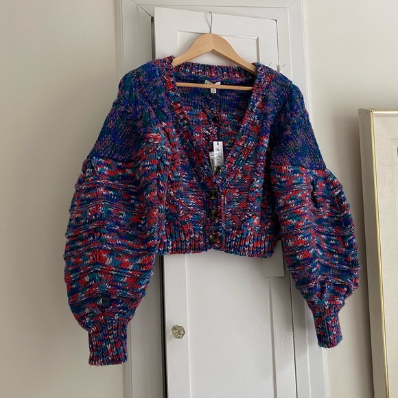 NWT For Love and Lemons Lydia Cardigan in Sapphire sz M - Picture 5 of 12